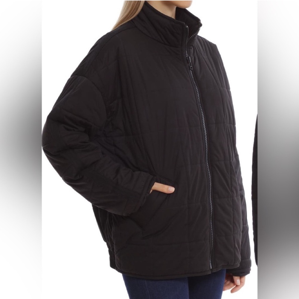 Avec Les Filles Water Resistant Quilted Box Jacket Black Size M